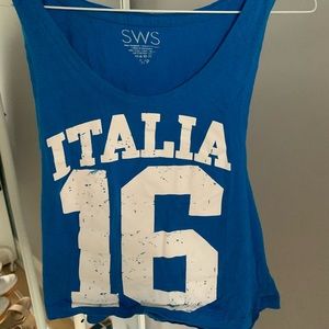 Blue “Italia” Crop Top